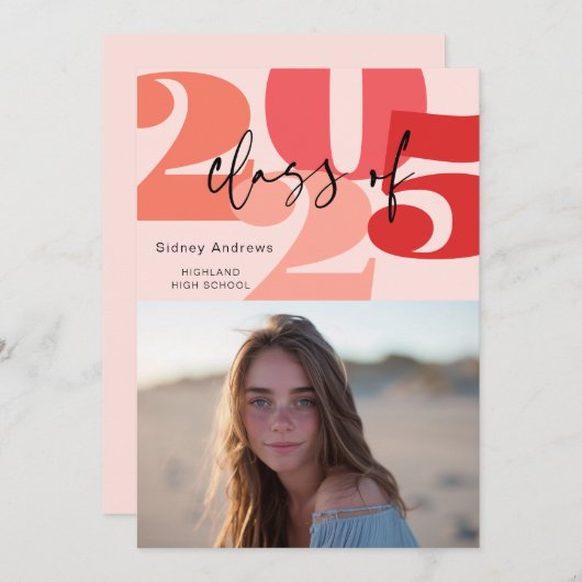 2025年度卒業シニアアナウンスメントのクラス (正面/裏面)