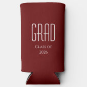 2025年度卒業シンプル赤 スリム缶クーラー (正面)