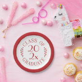 2025年度卒業タイポグラフィ赤縁ど ペーパープレート (パーティー)