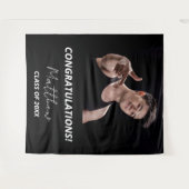 2025年度卒業パーティーの白黒写真 タペストリー (正面(横))