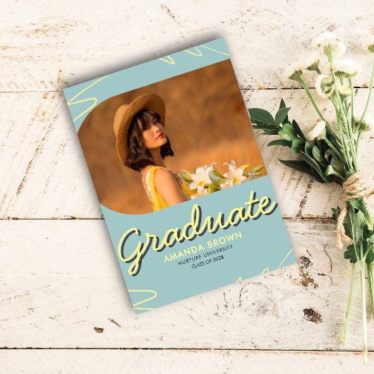 2025年度卒業パーティーシンプルトレンディー 招待状