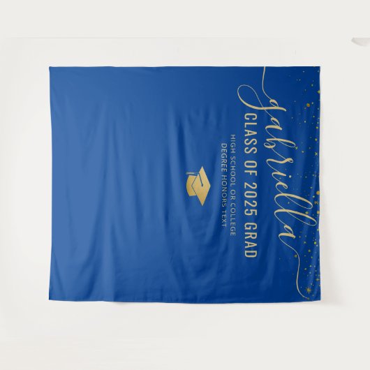 2025年度卒業写真撮影用 ブルーの背景 タペストリー (正面(横))