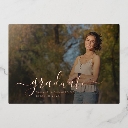 2025年度卒業式台本 卒業写真のお知らせ 箔招待状 (正面)