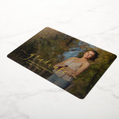 2025年度卒業式 ゴールド箔 発表写真 箔招待状 (回転した状態)