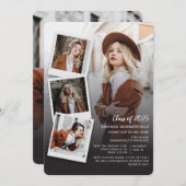 2025年度卒業式 フォトコラージュ 卒業パーティー 招待状 (正面/裏面)