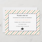 2025年度卒業生のオリーブグリーンとピンクの卒業写真 招待状 (裏面)