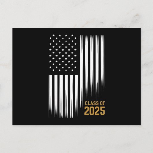 2025年度卒業生 アメリカ国旗 卒業式 ポストカード (正面)