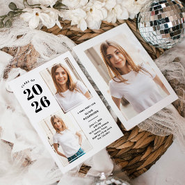 2025年度卒業生 | モノクロ フォト 卒業パーティー 招待状