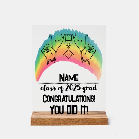 2025年度卒業生 - PAH! アクリルサイン (正面)