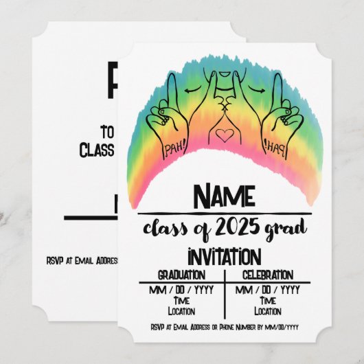 2025年度卒業生 - PAH! 招待状 (正面/裏面)