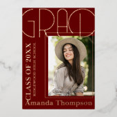 2025年度卒業発表のかわいい写真教室 箔招待状 (正面)