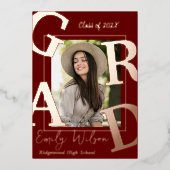 2025年度卒業発表のかわいい写真教室 箔招待状 (正面)