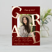 2025年度卒業発表のかわいい写真教室 箔招待状 (立ち正面)