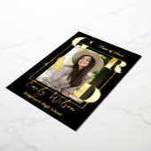 2025年度卒業発表のかわいい写真教室 箔招待状 (回転した状態)