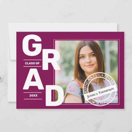 2025年度卒業発表の赤写真クラス 招待状 (正面)