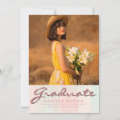 2025年度卒業発表シンプルトレンディー 招待状 (正面)