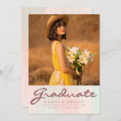 2025年度卒業発表シンプルトレンディー 招待状 (正面/裏面)