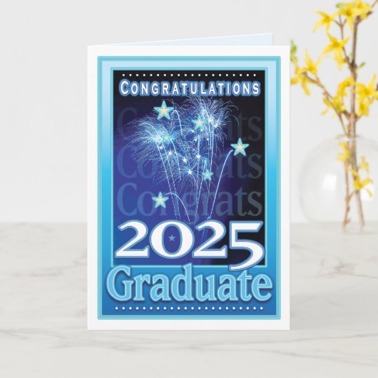 2025年度卒業祝いフェスティバル花火 カード (黄色い花)