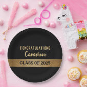 2025年度卒業金ゴールドおめでとう ペーパープレート (パーティー)