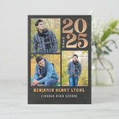 2025年度卒業 ゴールドチョークボード クラスの卒業式プリント 招待状 (スタンド正面)