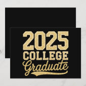 2025年度大学卒業生 高校卒業式 招待状 (正面/裏面)