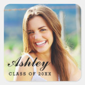 2025年度大学院写真のパーソナライズされたクラス スクエアシール (正面)