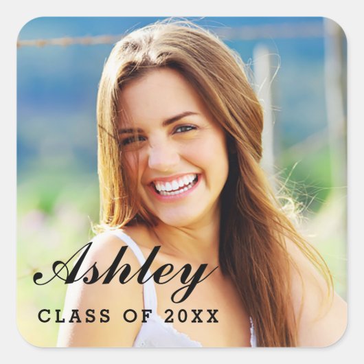 2025年度大学院写真のパーソナライズされたクラス スクエアシール (正面)