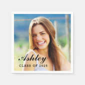 2025年度大学院写真のパーソナライズされたクラス スタンダードカクテルナプキン (正面)