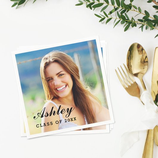 2025年度大学院写真のパーソナライズされたクラス スタンダードカクテルナプキン