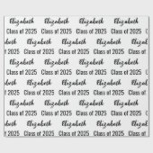 2025年度大学院名ホワイト&ブラック ラッピングペーパー (フラット)