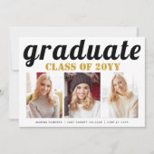 2025年度大学院金ゴールドタイポグラフィ写真 招待状 (正面)