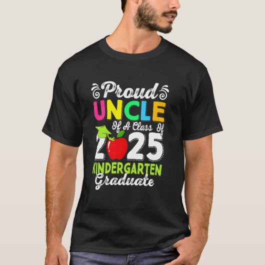 2025年度幼稚園卒業おめでとう甥っ子おじさん Tシャツ (正面)