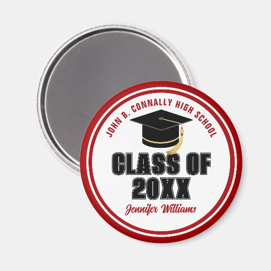 2025年度赤白科パーソナライズされた科 マグネット (正面/裏面)