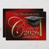 2025年度赤金ゴールド卒業発表 招待状 (正面/裏面)