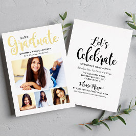 2025年度金ゴールド台本フォトコラージュパーティー 箔招待状