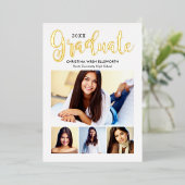 2025年度金ゴールド台本フォトコラージュパーティー 箔招待状 (立ち正面)