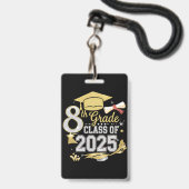 2025年度8年生 卒業式 バッジ (正面（ネックストラップ付）)