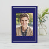 2025年度　クラシックネイビー　カスタムフォト　卒業 招待状 (スタンド正面)