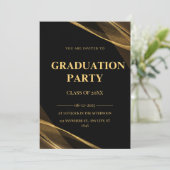 2025年度 ブラックゴールド パーティー 招待状 エレガント (スタンド正面)