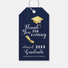 2025年度 ブルー・ホワイト・ゴールド 卒業お礼タグ ギフトタグ