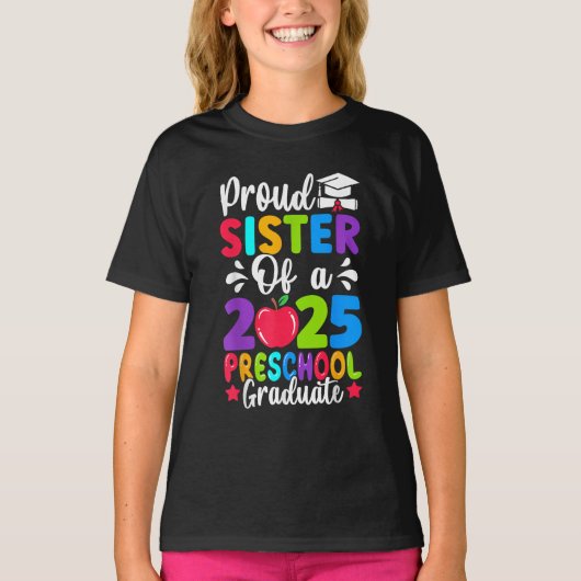 2025年度 プリスクール 卒業 お姉さん Tシャツ (正面)