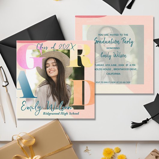 2025年度 ミニ写真 卒業おめでとう 招待状