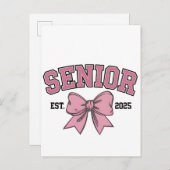 2025年度 上級生 コケッティ クラスオブ2025 ピンクのリボン インビテーションポストカード (正面/裏面)