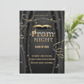 2025年度 優雅なプロムナイト招待状 ゴールド 招待状 (スタンド正面)