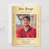 2025年度 卒業パーティー ゴールド写真クラス 招待状 (正面)