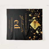 2025年度 卒業パーティー ブラック ゴールド 卒業生名 タペストリー (正面(横))