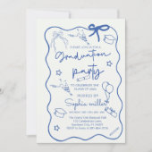 2025年度 卒業パーティー レトロ 招待状 ファンシー (正面)