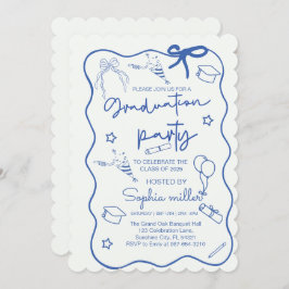 2025年度 卒業パーティー レトロ 招待状 ファンシー