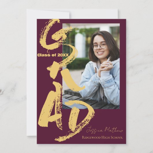 2025年度 卒業写真 卒業おめでとうのご案内 招待状 (正面)