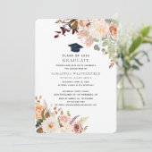 2025年度 卒業式 水彩花イラスト 卒業パーティー 招待状 (スタンド正面)